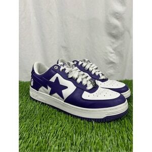 A Bathing Ape Bape Sta Low Purple White Sneakers 1I70191007 Mens 8.5